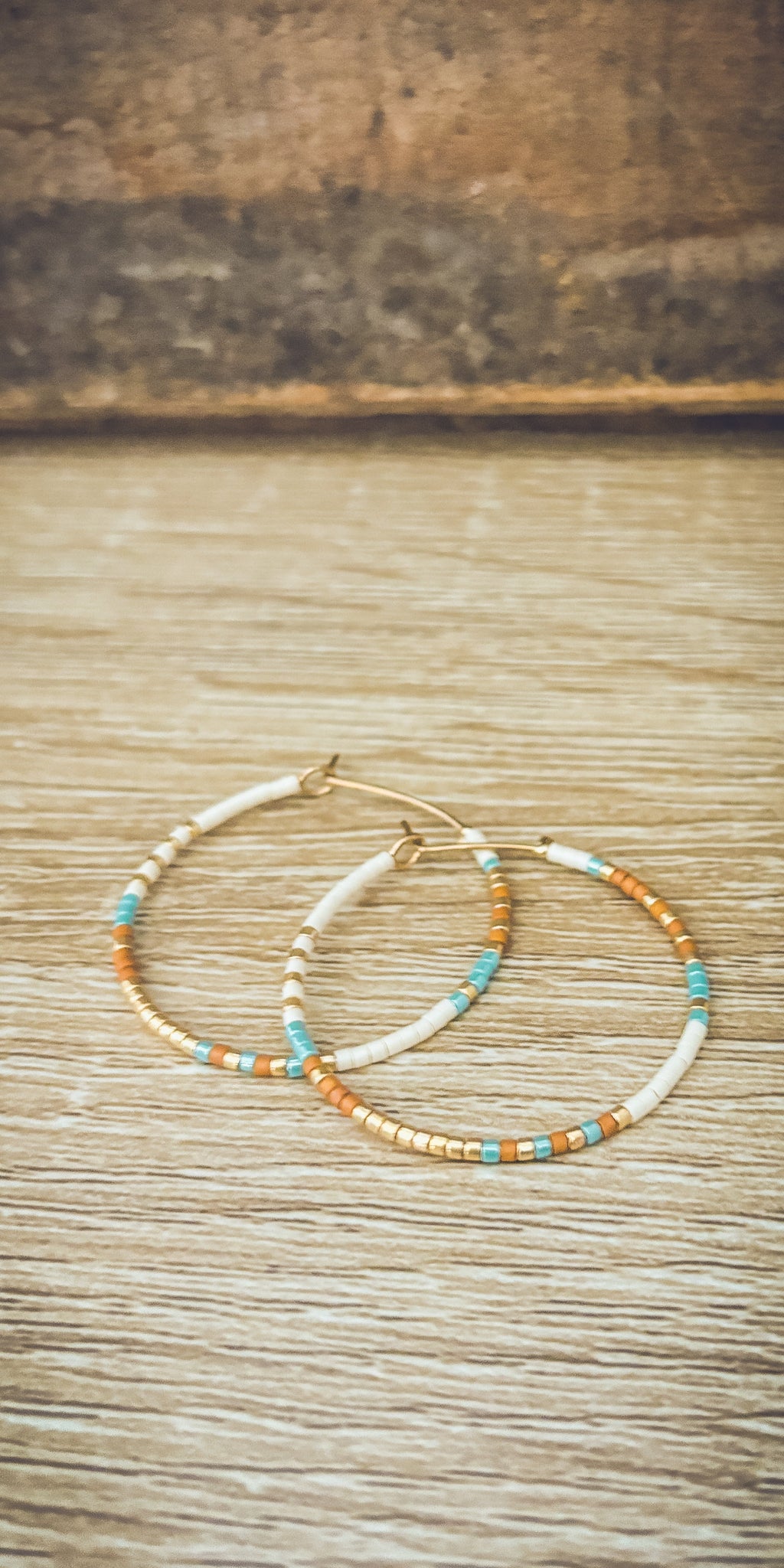 Dainty Beaded Hoop Earrings