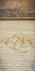 Dainty Beaded Hoop Earrings