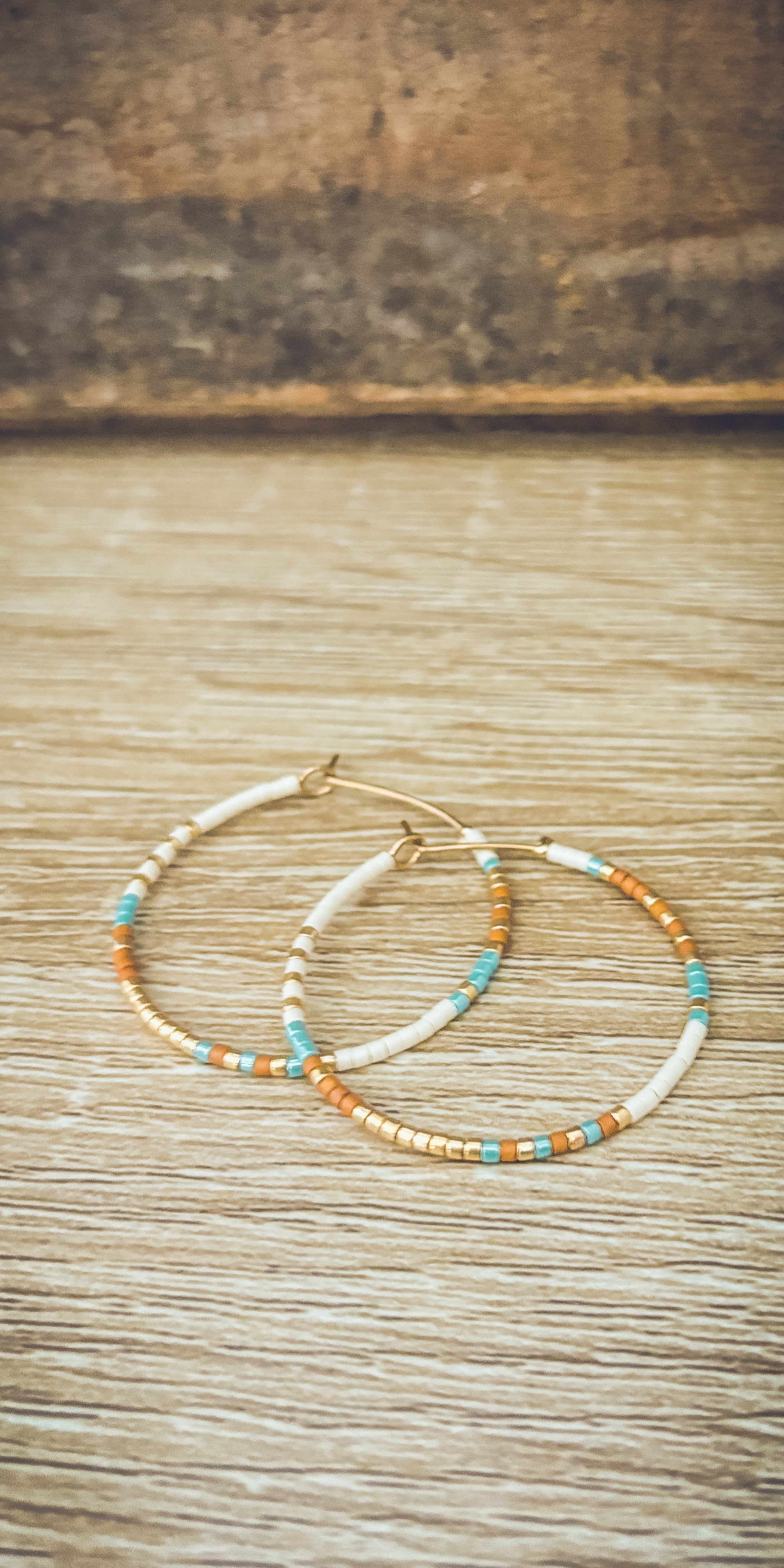 Dainty Beaded Hoop Earrings