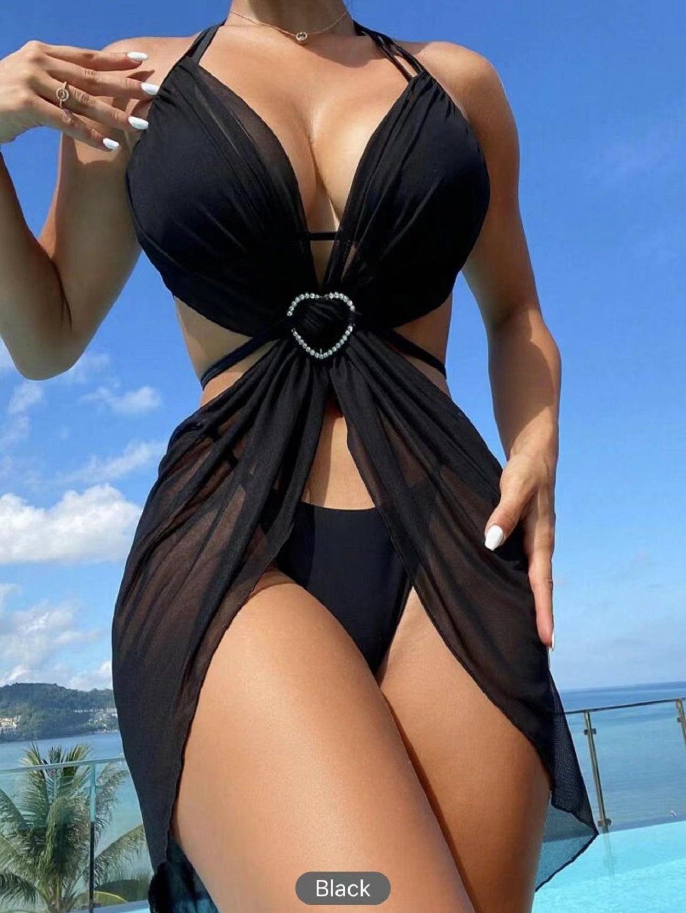 3Pcs Halter Neck Bikini 
