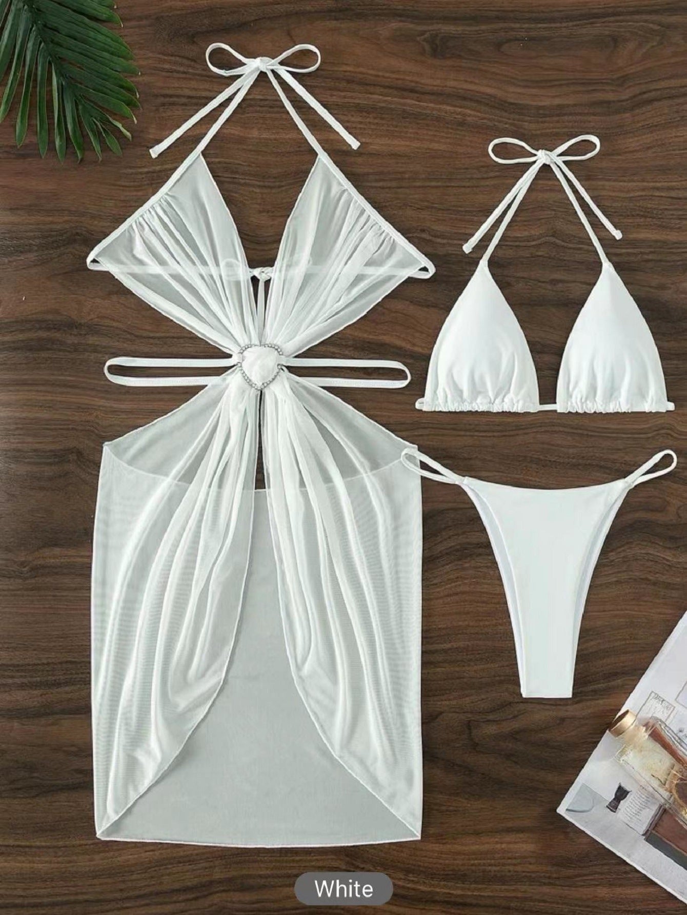 3Pcs Halter Neck Bikini 
