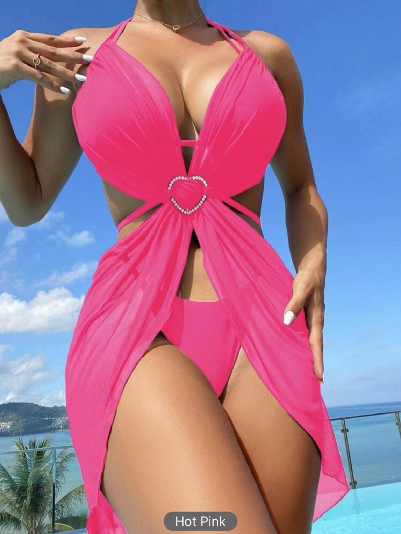 3Pcs Halter Neck Bikini 