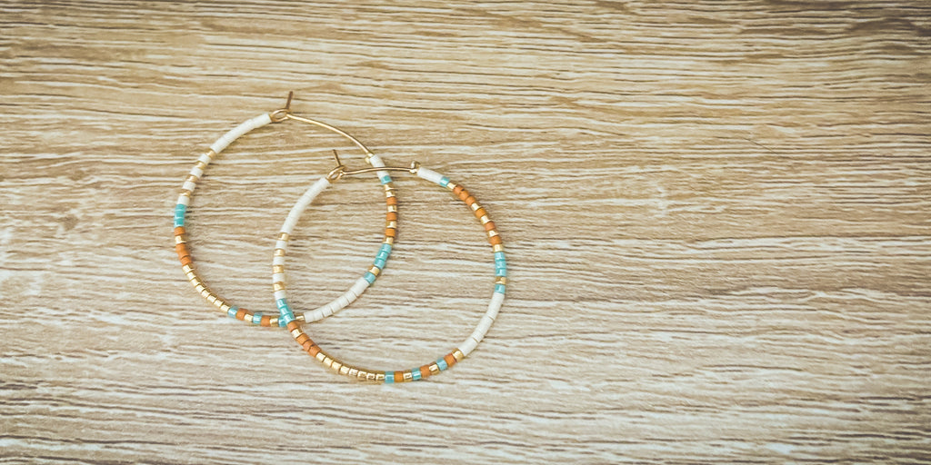 Dainty Beaded Hoop Earrings