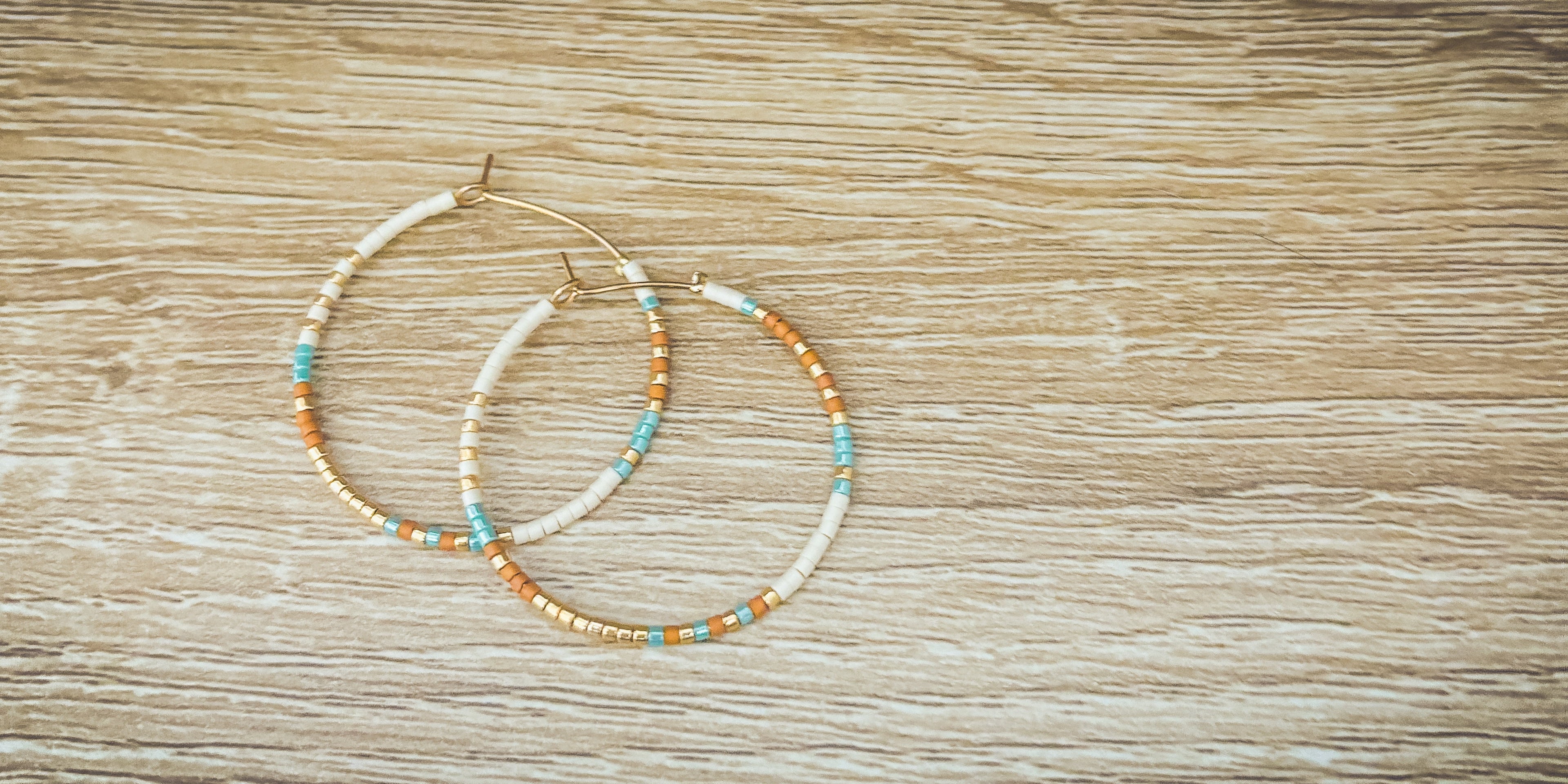 Dainty Beaded Hoop Earrings