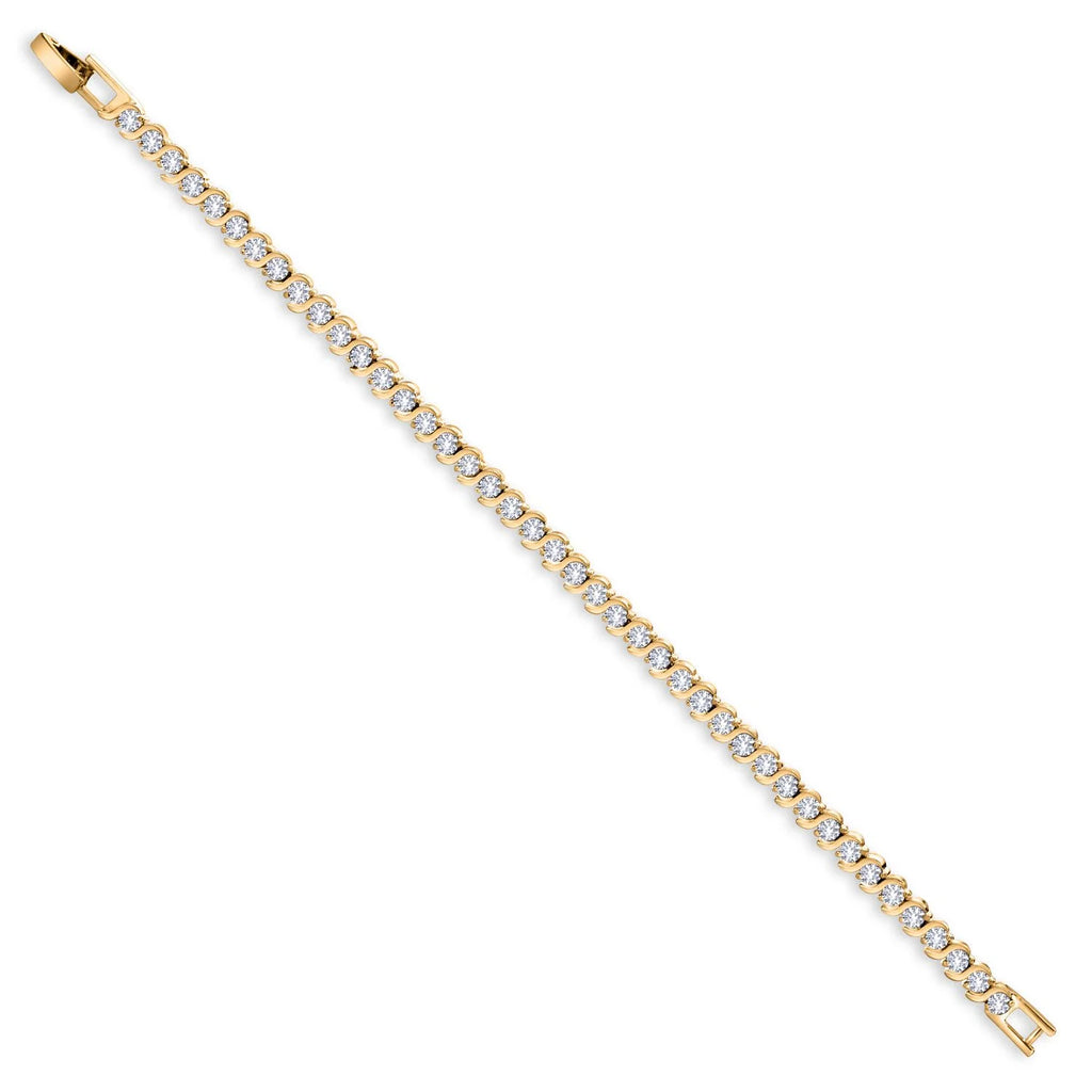 Yellow Gold Plated Tennis Bracelet  