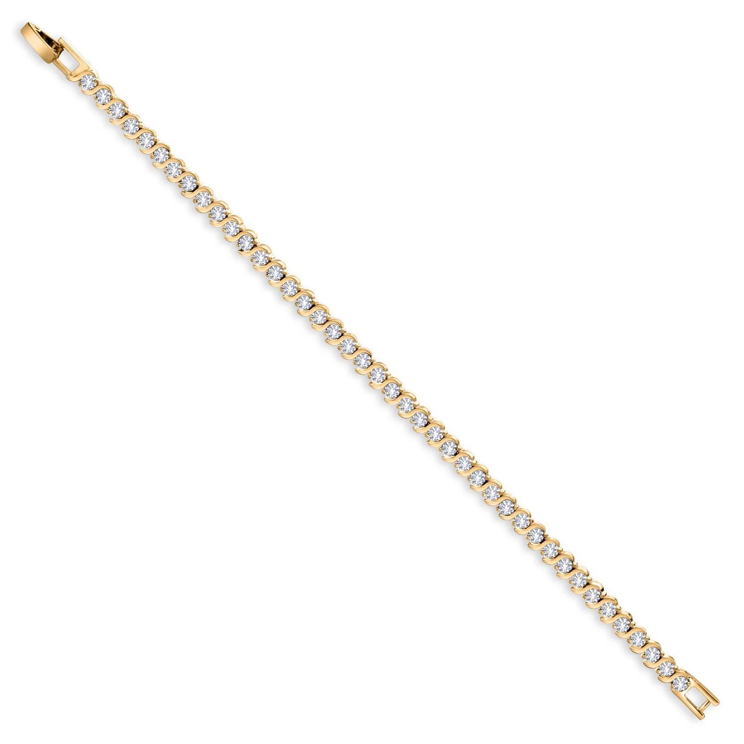 Yellow Gold Plated Tennis Bracelet  