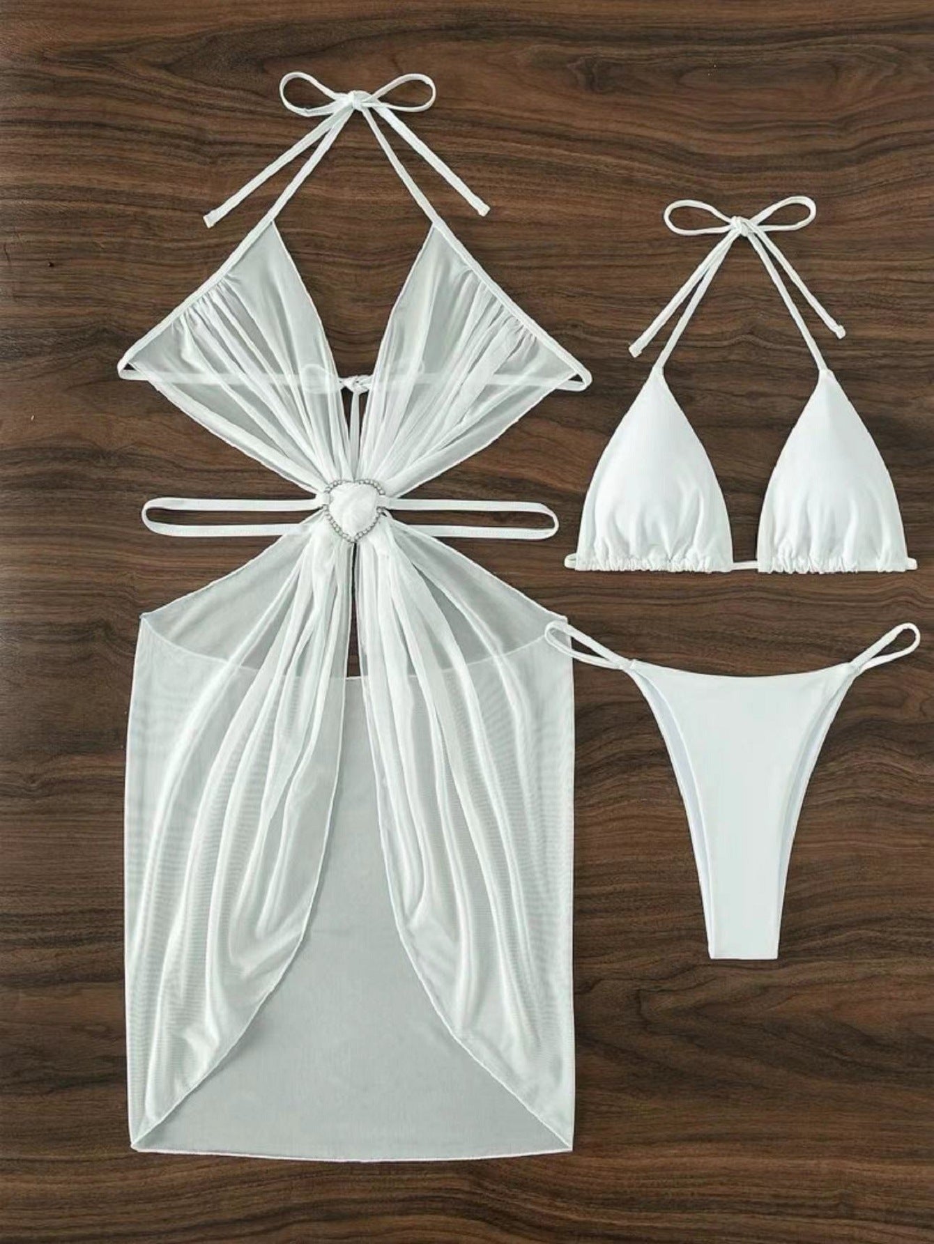3Pcs Halter Neck Bikini 