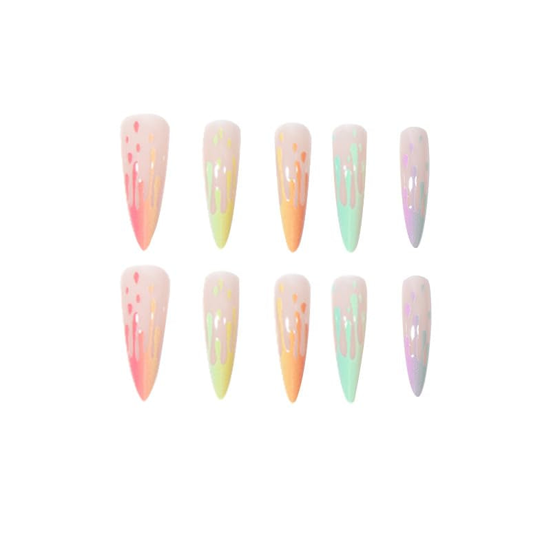 Ice Cream Design Acrylic Nails