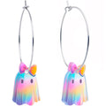 Iridescent Ghost Girl Hoop Earrings by Onyx O