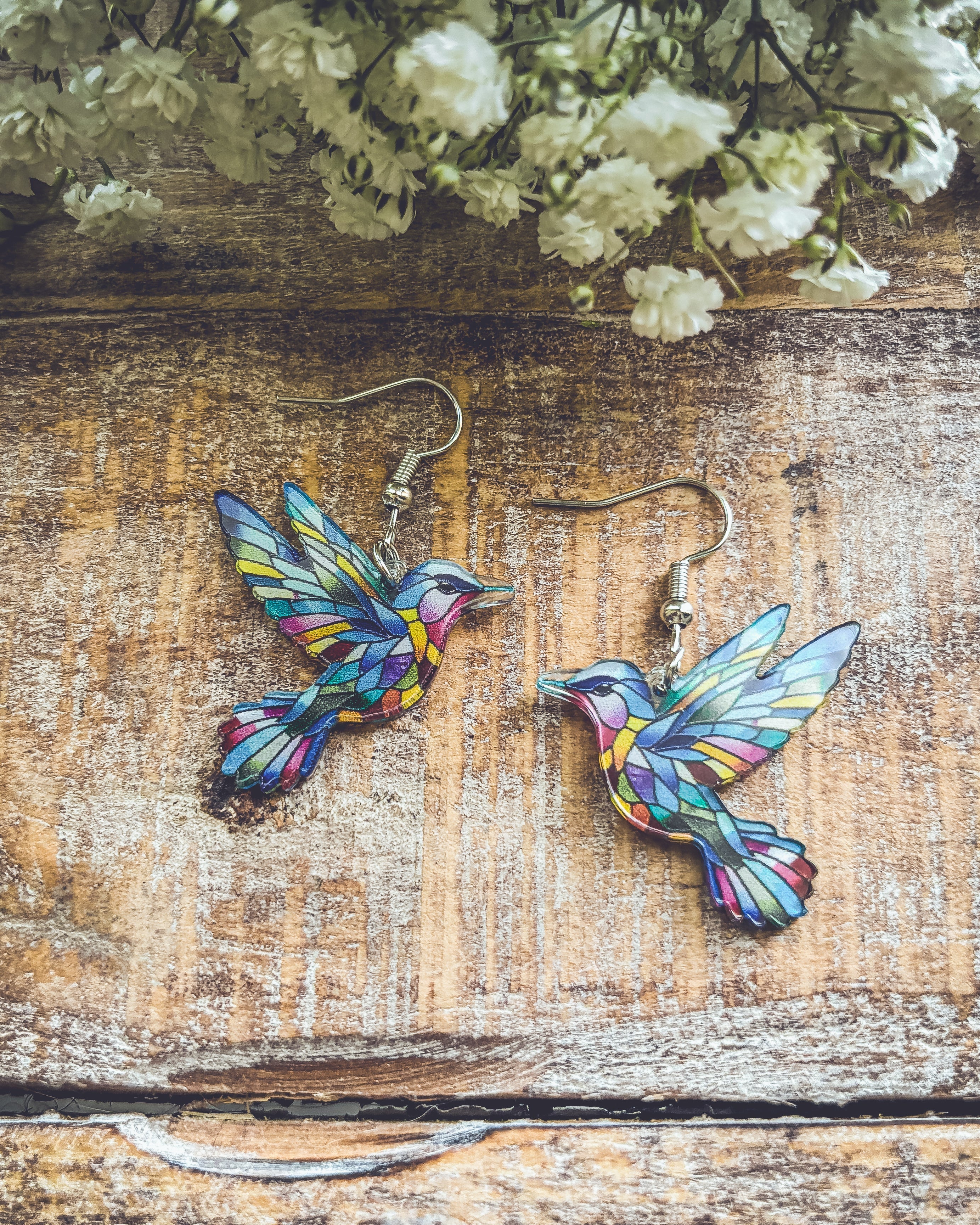 Beautiful Colorful Hummingbird Earrings