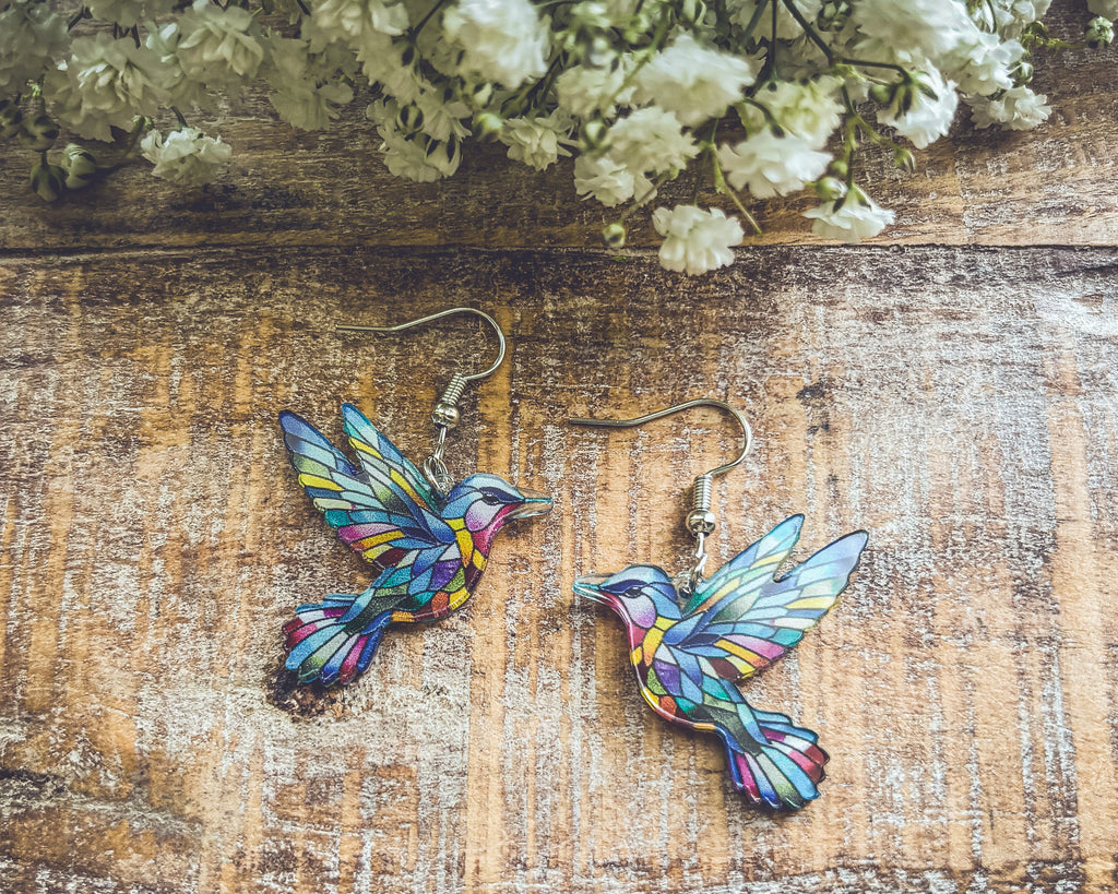 Beautiful Colorful Hummingbird Earrings