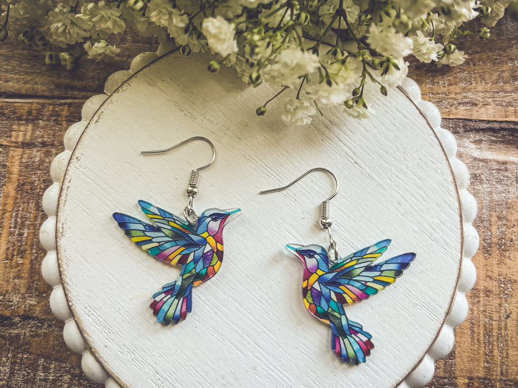 Beautiful Colorful Hummingbird Earrings