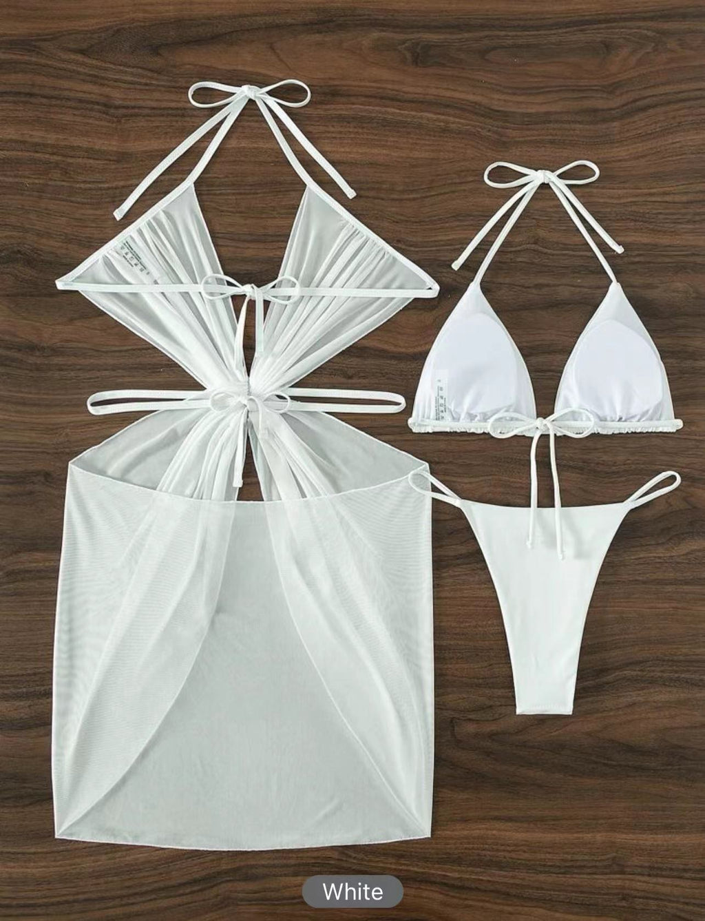 3Pcs Halter Neck Bikini 