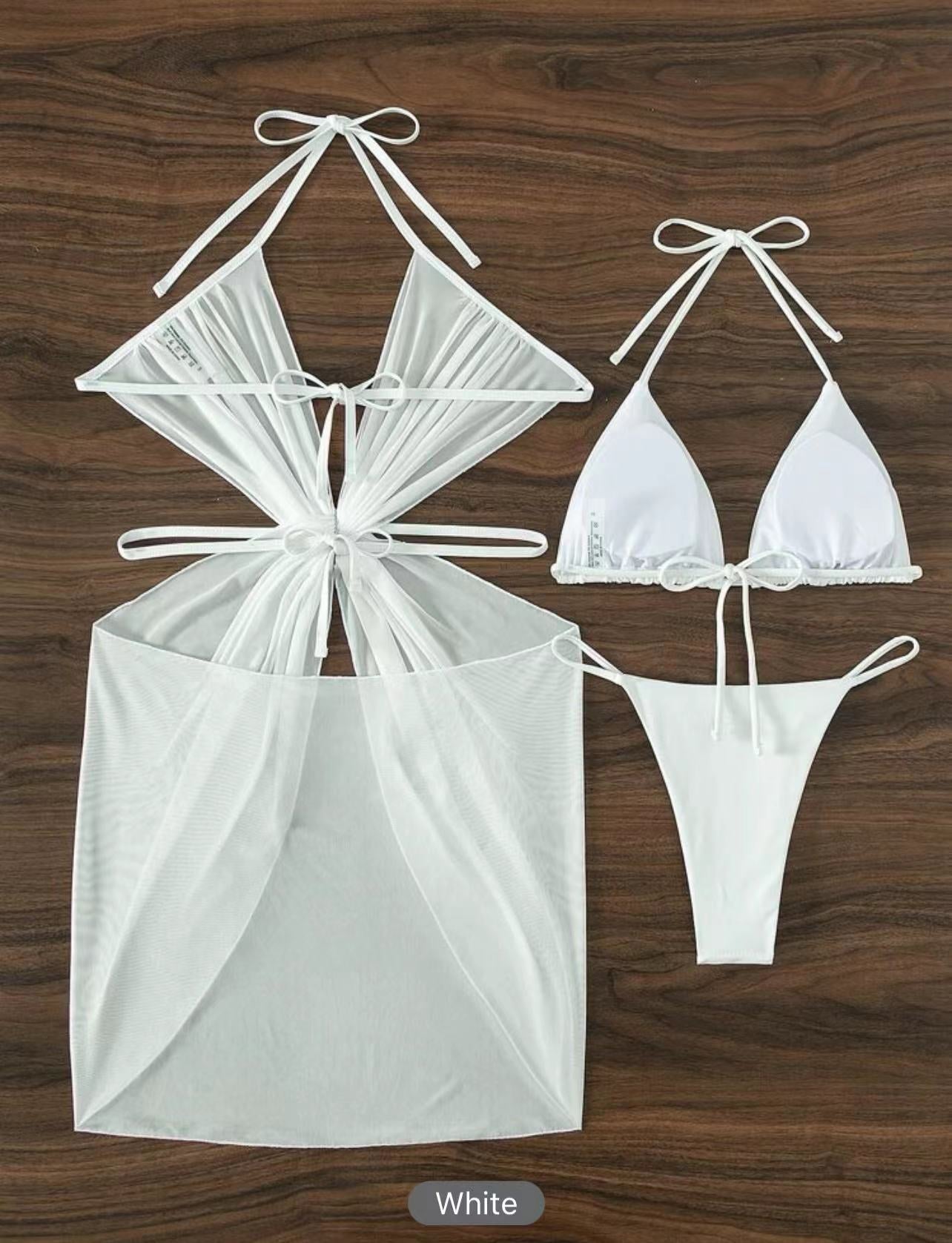 3Pcs Halter Neck Bikini 