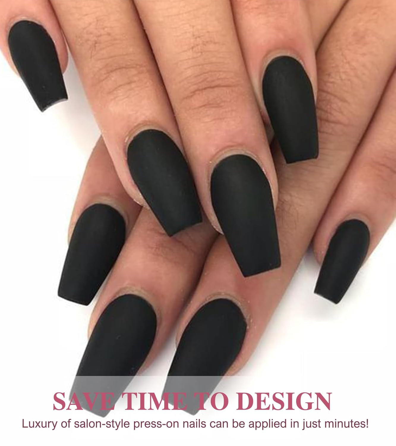 Black Velvet Coffin Matte Nails