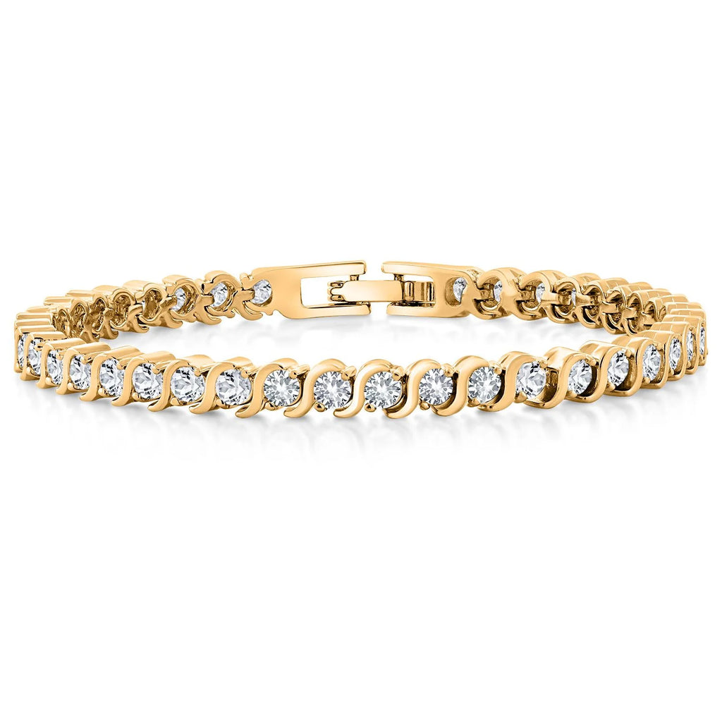 Yellow Gold Plated Tennis Bracelet  