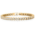 Yellow Gold Plated Tennis Bracelet  