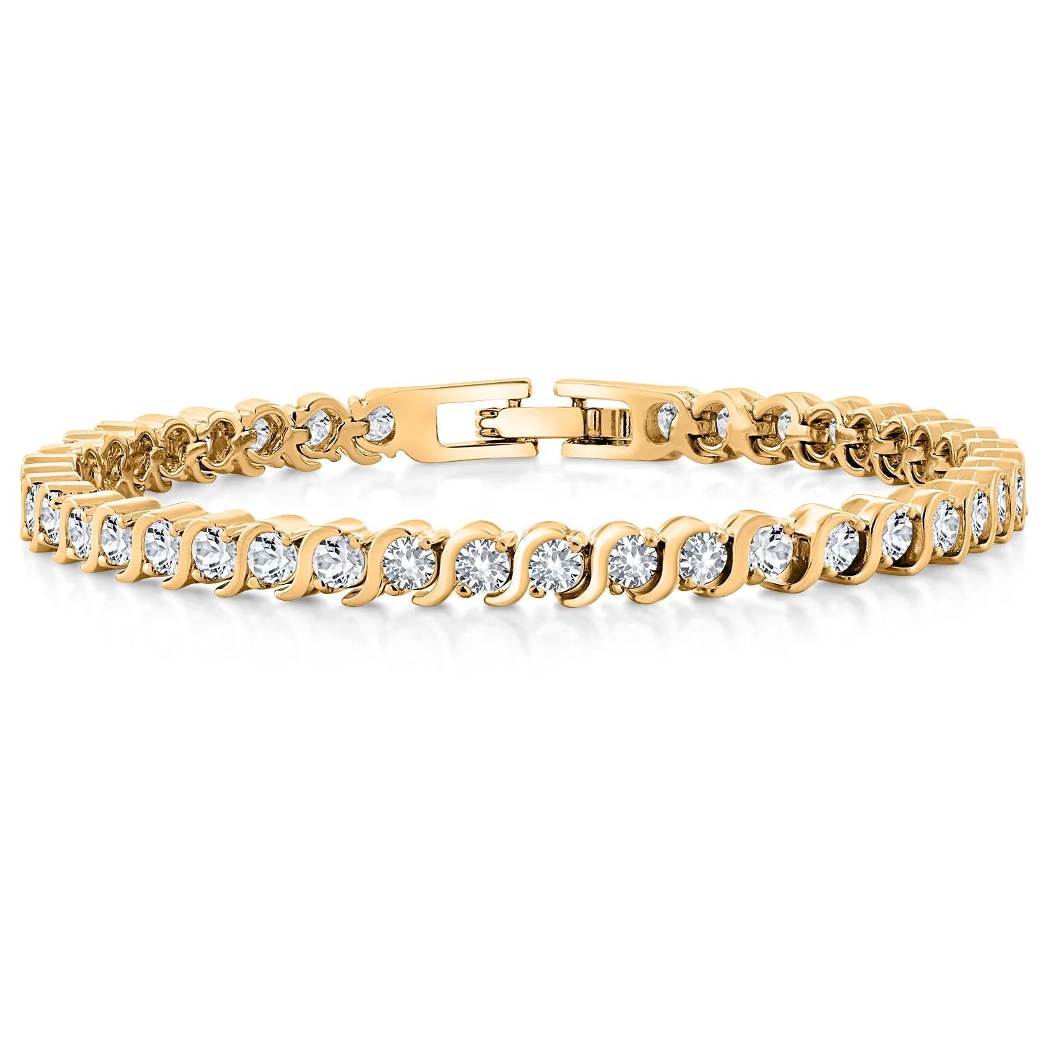 Yellow Gold Plated Tennis Bracelet  