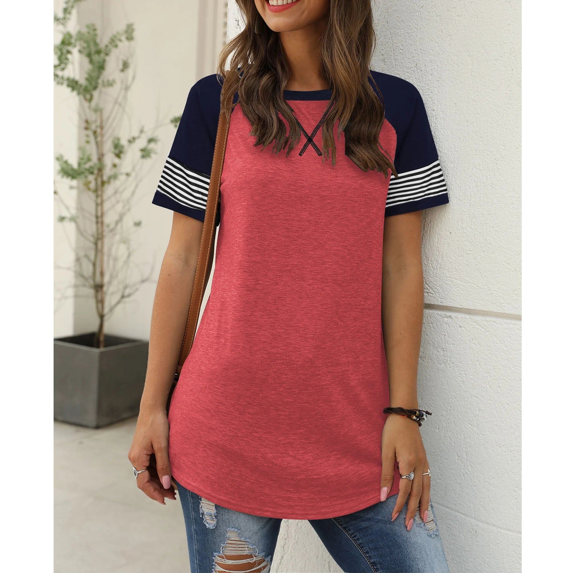 Pink Striped T Shirts 