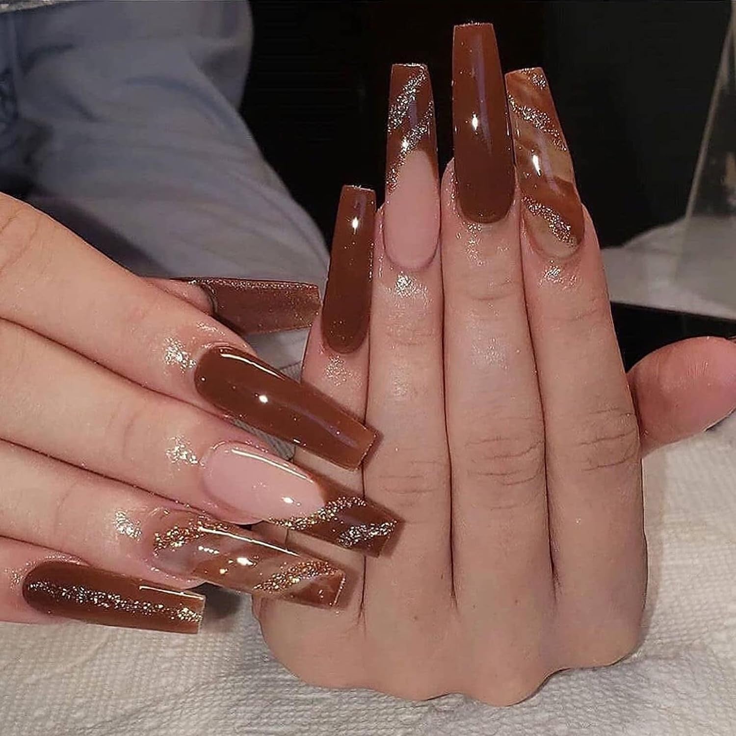 Brown Acrylic Nails